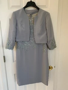 JJs House Wedding Dress With Jacket Silver Color Size 10 - Bild 1 von 6