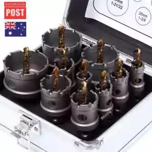 10PCS/Set 16-53mm Carbide Tip TCT Drill Bit Hole Saw Stainless Steel Metal Alloy - Picture 1 of 13