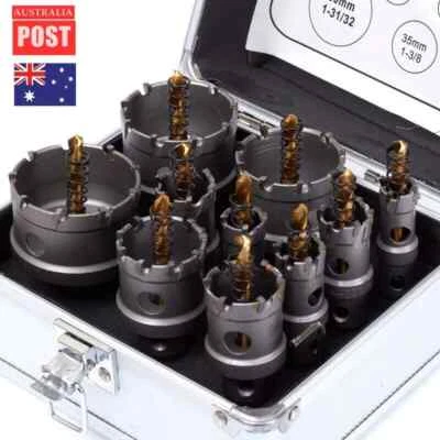 10PCS/Set 16-53mm Carbide Tip TCT Drill Bit Hole Saw Stainless Steel Metal Alloy - image 1 of 4