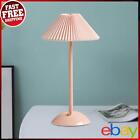 Warm Night Light with Pleated Umbrella Lampshade Nightstand Lamp for Home Decor 