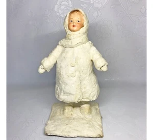 Soviet vintage cotton wool Snow Maiden papier-mache USSR - Picture 1 of 9