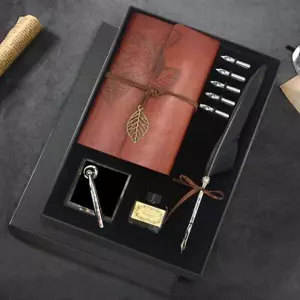 Juego de bolígrafos y tinta de pluma antiguos juego de bolígrafos de caligrafía de inmersión de plumas que incluyen pluma... - Imagen 1 de 7