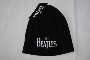 THE BEATLES EMBROIDERED DROP T LOGO BEANIE SKI HAT NEW OFFICIAL ABBEY ROAD   - Picture 1 of 4