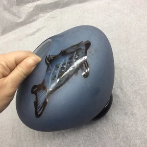 Jarrón soplado vidrio artístico pintado a mano de peces Stephen Dale Edwards - Imagen 1 de 6