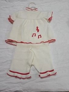 Vintage Reiter Puppe Outfit Sing With Me Strickkleid Unterhose Musik Noten 1987 EUC - Bild 1 von 13