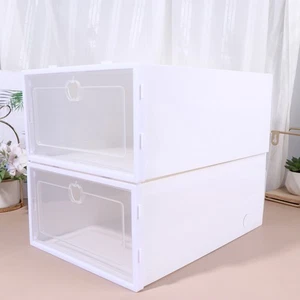  6 Pcs Shoe Storage with Drawers Stackable Holder Clear Boxes for Shoes - Picture 1 of 12
