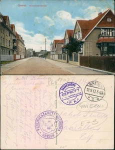 Postcard Gnesen Gniezno Kronprinzenstrasse 1917 - Bild 1 von 3
