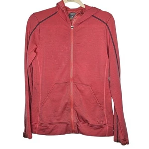 Icebreaker Merino Womens Pinkish Red Zip-Up Hoodie M Merino Wool Gorpcore PNW - Picture 1 of 9