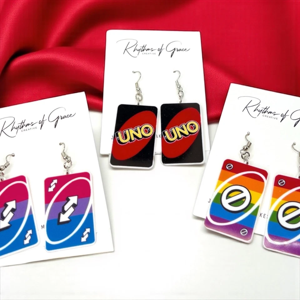 UNO-Forgettable Fun: Colorful Card Earrings That Deal Style! NWT Jewelry - Image 1 of 4