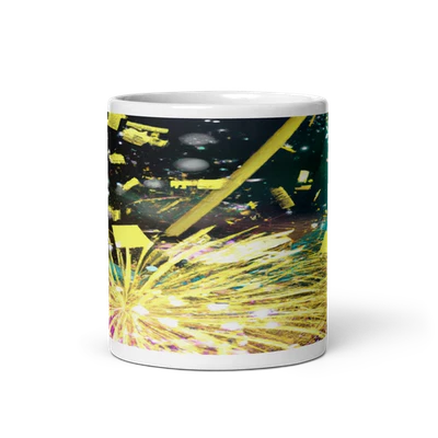 Neon Fireworks New Year's Eve 11oz Ceramic Mug - Image 1 of 3