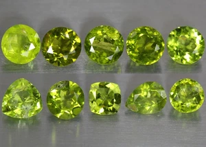 14.49 CTS_WHOLESALE PRICE_10 Pcs_100 % NATURAL UNHEATED GREEN PERIDOT_ PAKISTAN - Foto 1 di 5