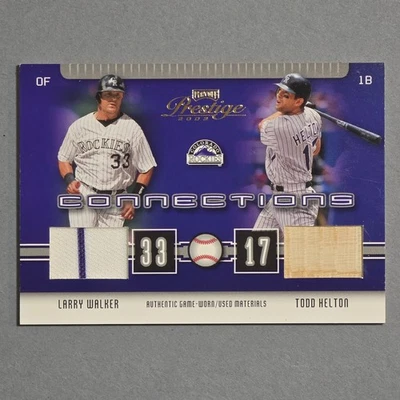 Camiseta de doble bate 2003 Playoff Prestige Connections Larry Walker/Todd Helton #/400 Foto 1 de 2
