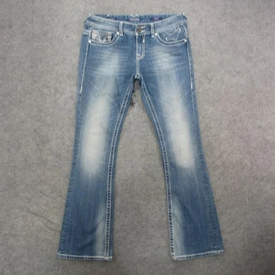 Vigoss Jeans Womens 31x33 Blue Chelsea Slim Boot Stretch Embellished Pockets - Image 1 of 4