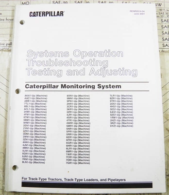 CAT Caterpillar SYSTEMS OPERATION MONITORING SYSTEM  MANUAL TRACK TYPE TRACTORS - Image 1 of 4