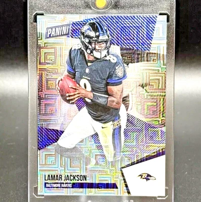 Lamar Jackson 2021 Panini The National Escher Squares #'d 09/10 Baltimore Ravens - Image 1 of 4
