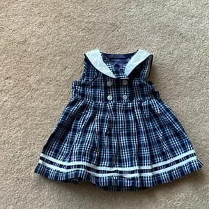 TOMMY HILFIGER SOMMERKLEID MÄDCHEN 3-6 MONATE, KARIERT, KRAGEN MIT SEGELBOOTEN, BAUMWOLLE - Bild 1 von 4