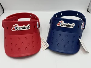 NWT Vizers Carnival Cruise VIFP Club 2 Hat Visor Red & Blue Color New - Picture 1 of 10