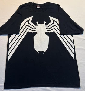 Marvel Spider Man Venom Symbiote TShirt Black White Short Sleeve Mens Size L Y2K - Picture 1 of 4