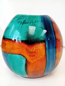 Poole Pottery Delphis Style Handtasche Vase glasiert bunt 20 cm - Bild 1 von 5