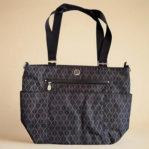 Baggalini Austin Tote Bag Geo Floreale Borsa Viaggio Pernottamento Trasporto Senza Cinghia - Foto 1 di 12