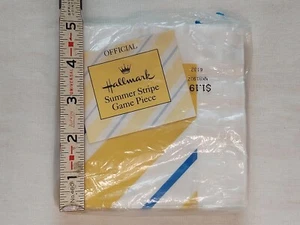 Servilletas vintage a rayas de verano Hallmark azul y dorado 1986 - Imagen 1 de 5