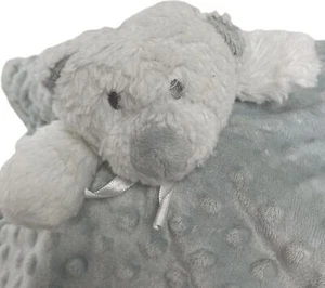 Lovey Blanket Bear Blue White Minky Dot Popcorn Security Blankets & Beyond Toy - Picture 1 of 11