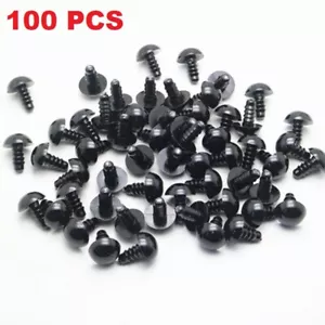 100PCS 8mm Black Plastic Safety Eyes - Essential Craft Supplies DIY - Picture 1 of 5