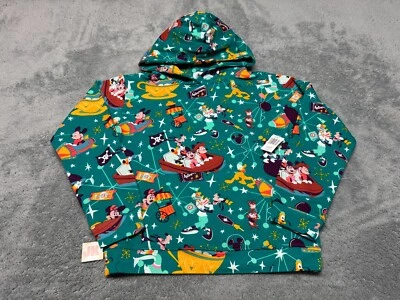 NUEVO Disney Sudadera con Capucha Niños Jóvenes Grande Verde Jugar en el Parque Mickey y Amigos Foto 1 de 4