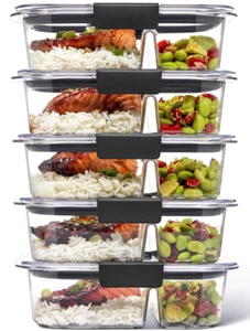 Rubbermaid Brilliance Meal Prep – 2-Compartment, 2.85 Cup, 5-Pack - Picture 1 of 10