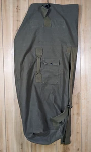 Military Olive Green Duffle Bag Large Shoulder Straps Army 100% Cotton Canvas - Picture 1 of 6