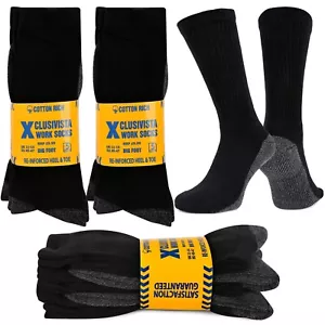 5-20 pairs Mens heavy duty Work Socks Winter Warm Thick Contrast Heel Toe 6-14 - Picture 1 of 23