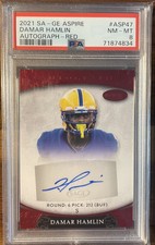 2021 Sage Aspire Damar Hamlin Red Autograph PSA 8 Rookie Card