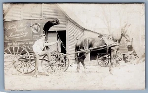 RPPC North Shore Hand Laundry Wagon Horse Dry Cleaning Postcard - Picture 1 of 2