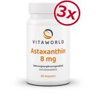 Vita World 3er Pack Astaxanthin 8mg 3 x 60 Vegan Kapseln Antioxidant