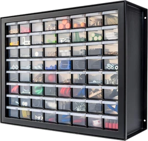 USA Bead Organizer Storage Bin Drawer Cabinet, 64-Drawer Plastic Organization Ch - Picture 1 of 12