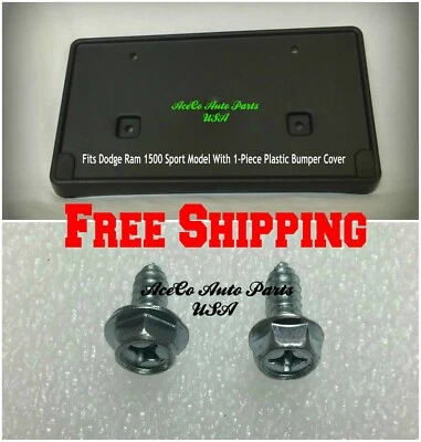 For 2013-2018 DODGE RAM 1500 SPORT FRONT BUMPER LICENSE PLATE HOLDER TAG BRACKET - Image 1 of 4