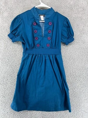 Vestido para mujer Wet Seal talla grande azul oscuro escote con botones Foto 1 de 4