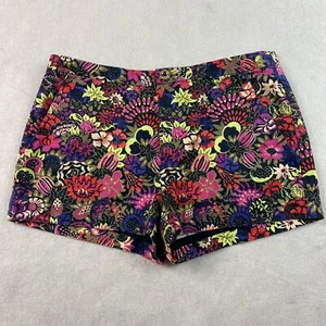 Juicy Couture Womens Floral Cotton Shorts Size 2 Colorful Flat Front - Picture 1 of 8