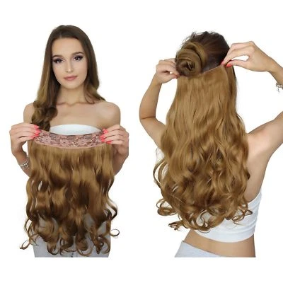 Extensiones de cabello humano Remy gruesas largas onduladas de una pieza 5 clips cabeza completa 100 g Foto 1 de 4