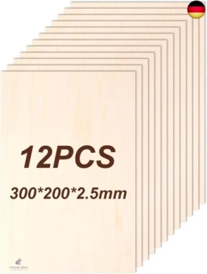 BESUCHE DEN PHILORN- Philorn Balsaholz 12 Stück 300 x 200 x 2,5mm Lindenholz - Sperrholz Balsaholz