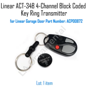 Linear ACT-34B 4-Kanal blockcodierter Schlüsselring Sender Garagentor Fernbedienung - Bild 1 von 3
