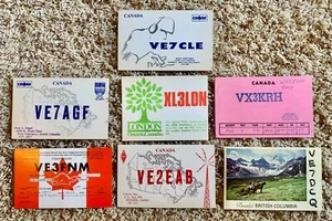 Lote de 7 postales QSL CB radioaficionado Canadá años 70 - Imagen 1 de 2
