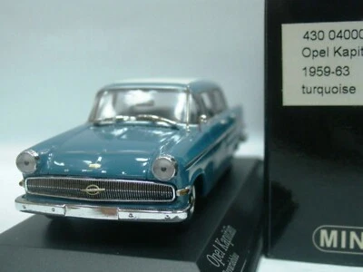 WOW EXTREMELY RARE Opel Kapitan Mk6 P2 2.6 1959 Bav Blue 1:43 Minichamps-Rekord - Image 1 of 3