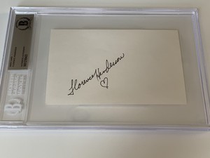 Florence Henderson Brady Bunch Actress Signed Autograph Index Card BAS Beckett