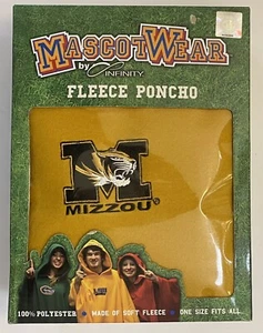 Mizzou Tigers Hooded Fleece Poncho Mascot Wear NCAA One Size NEW In Box - Picture 1 of 4