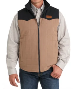 Cinch Mens Reversible Quilted Vest Khaki/Navy Aztec #MWV1576004 Reg & Big Sizes - Picture 1 of 10