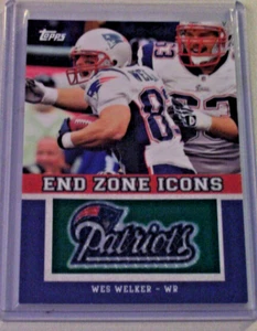 Parche fabricado 2011 Topps End Zone Icons Wes Welker Patriots - Imagen 1 de 1