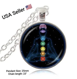 7 Chakra Reiki Healing Necklace Buddha Yoga Meditation Pendant Spiritual Om Hope - Picture 1 of 5
