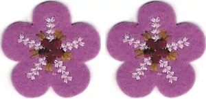 Frühling Rosa Blume Floral Stickerei Patch - Bild 1 von 1
