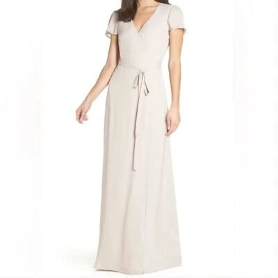 Show Me Your Mumu 连衣裙小号 Noelle 包裹长裙米色伴娘婚礼优雅 — 第 1/4 张图片